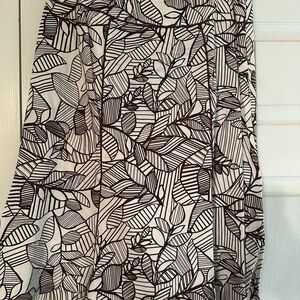 Kim Rogers Chocolate and White Leaf Pattern Blouse